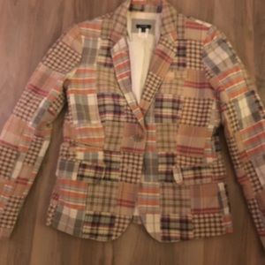 J. Crew madras plaid blazer sz. XS